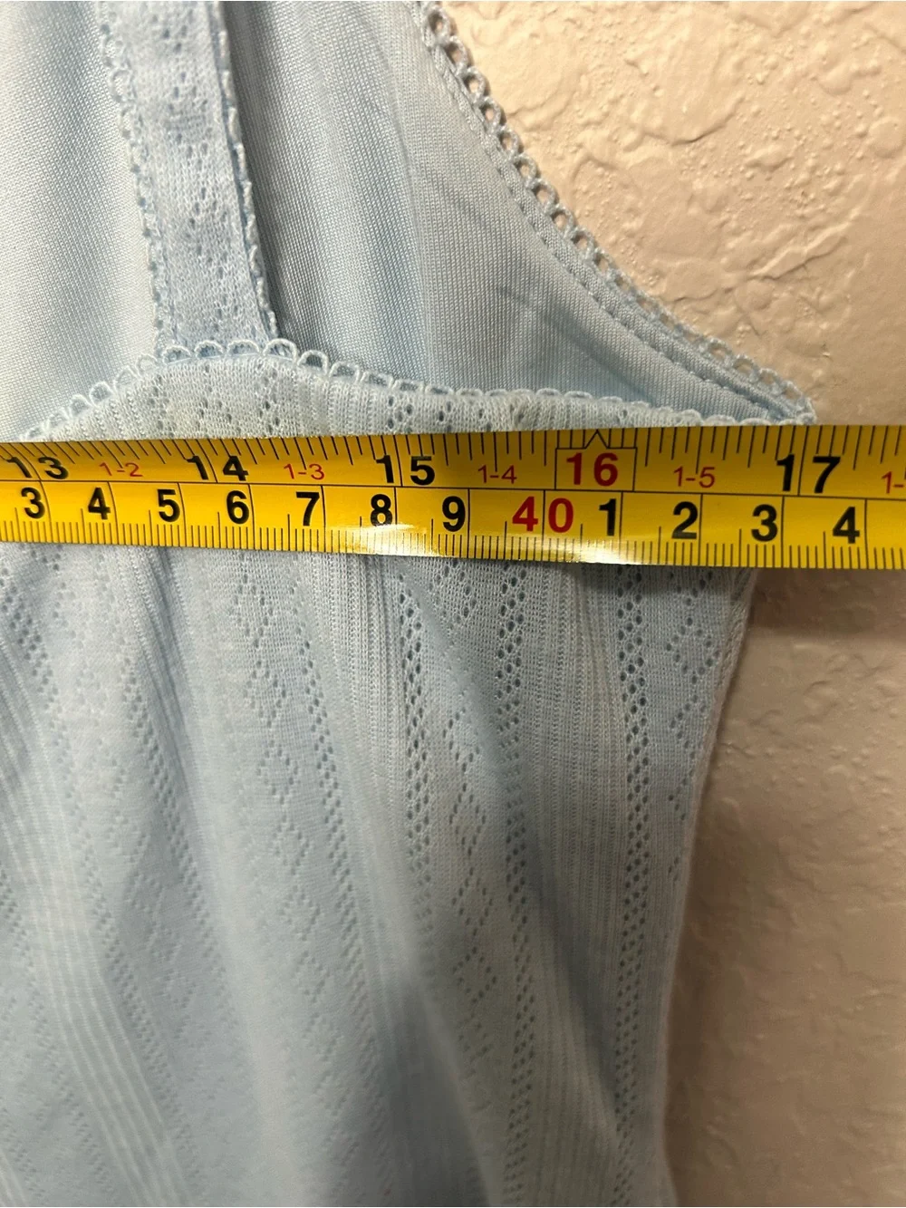 White Fox Baby Blue Pointelle Mini Dress XL - Picture 5 of 7